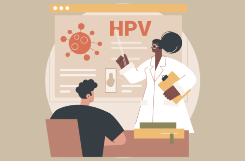 HPV in Men: Risks, Symptoms, and Screening Considerations cartoon