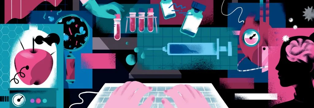 Common Cancer Treatment Options: Surgery, Chemo, Radiation, Immunotherapy cartoon